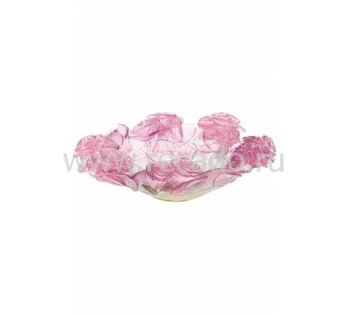 Ваза для фруктов "Roses" розово-зелёная Daum 01672