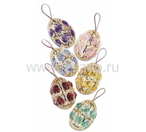 Набор из 6-ти разноцветных елочных игрушек FABERGE 680508