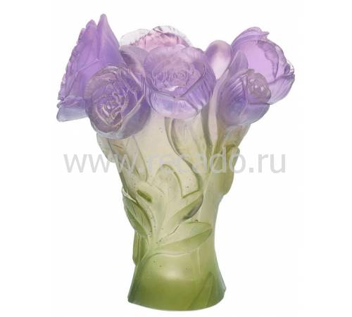 Ваза для цветов "Pivoine" зелено-фиолетовая (h=22) Daum 05115