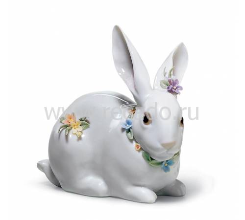 Статуэтка "Внимательный кролик с цветами" Lladro 01006098