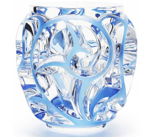 Ваза для цветов прозрачная с голубой патиной (малая) "Tourbillons" Lalique 10442100