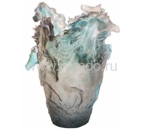 Ваза для цветов "Лошади" серо-голубая Horses (h=38) Daum 05358-1