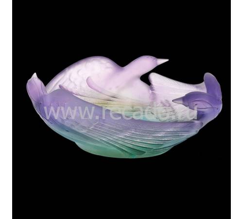 Ваза для фруктов сине-зелёная "Oiseau De Paradis" Daum 05109-1