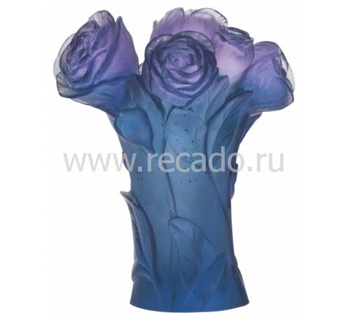 Ваза для цветов "Pivoine" синяя (h=17) Daum 05215-3