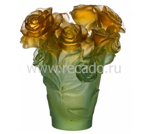 Ваза для цветов "Rose Passion" зелено-оранжевая (h=17) Daum 05287-2