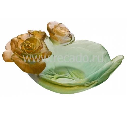 Вазочка для конфет "Rose Passion" зелено-розовая Daum 05289-2