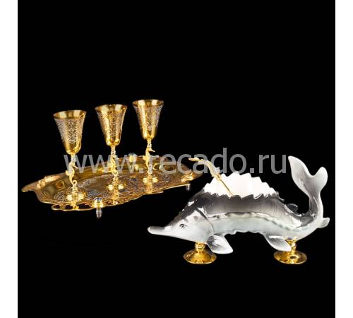 Икорница "Осётр" в наборе Златоуст Авторские работы RV0032394CG