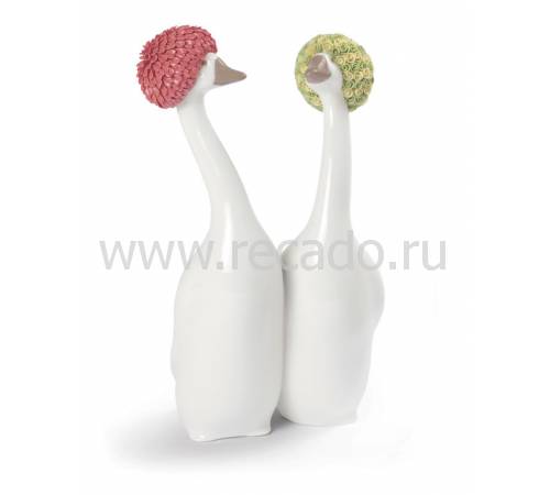 Статуэтка "Пара гусей-красный и желтый" Lladro 01009205