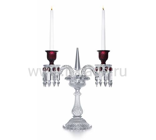 Подсвечник на 2 свечи красный "Zenith" Baccarat 2808414