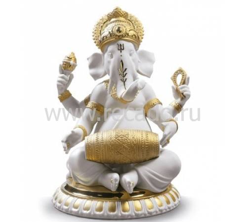Статуэтка "Мридангам Ганеша (Золотой Ре-Деко)" Lladro 01009278