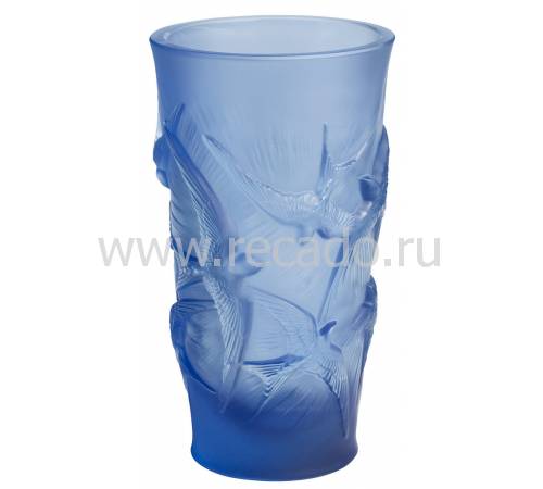 Ваза для цветов синяя "Hirondelles" Lalique 10644800