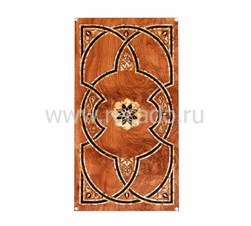 Янтарные нарды с инкрустацией "Арабские ночи" (Корень ореха) ES019