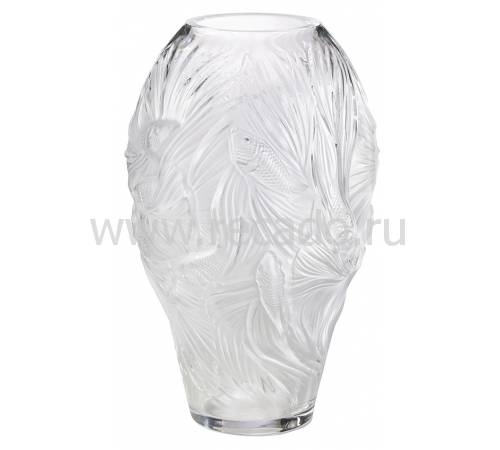 Ваза для цветов прозрачная "Poissons combattants" grand Lalique 10672100