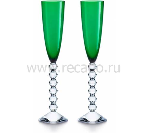 Набор из 2-х зелёных бокалов для шампанского "VEGA" Baccarat 2811805