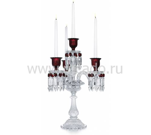 Подсвечник на 4 свечи красный "Zenith" Baccarat 2808412