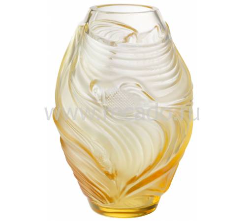 Ваза для цветов золотая "Poissons Combattants" Lalique 10684400