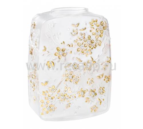 Ваза для цветов "Fleurs De Cerisier" прозрачная с золотым Lalique (Лимитированная коллекция 88 экз.) 10708000
