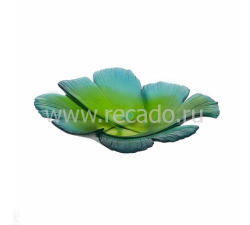 Ваза для фруктов плоская "Ginkgo Magnum" зеленая Daum 05108