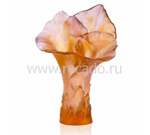 Ваза для цветов "Роза" Arum янтарно-розовая (h=57) Daum 05667-1
