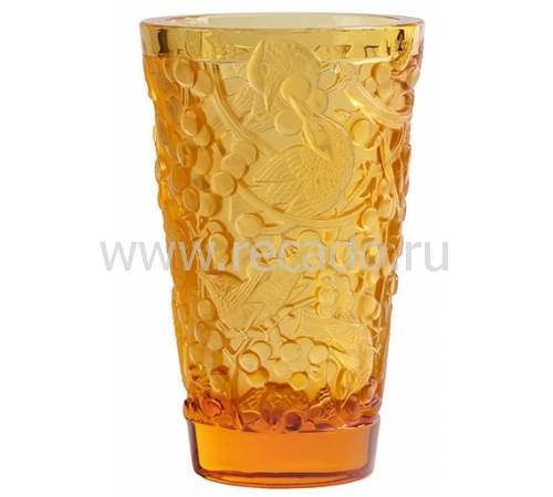 Ваза для цветов "Merles&Raisins" янтарная Lalique 10732200