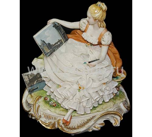 Статуэтка "Дама, рисующая картину" Porcellane Principe 1119/PP
