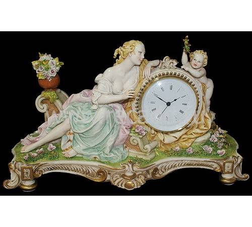 Часы "Дама с ангелом" Porcellane Principe 401/PP