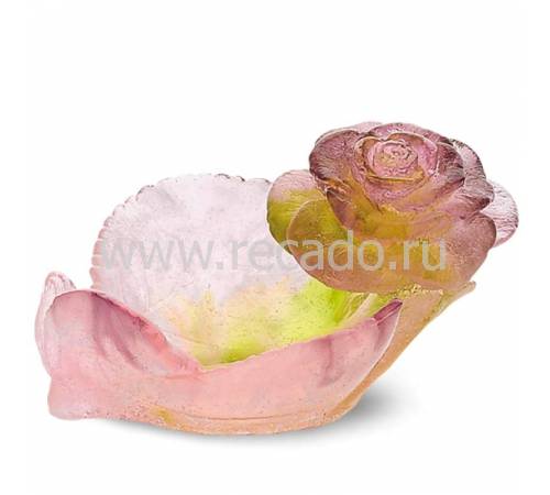 Вазочка для конфет "Roses" желто-розовая Daum 01673
