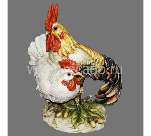 Статуэтка "Петух и курица" Porcellane Principe 1041A/PP