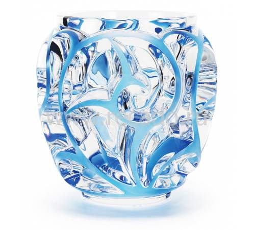 Ваза для цветов прозрачная с голубой патиной "Tourbillons" Lalique 10441900