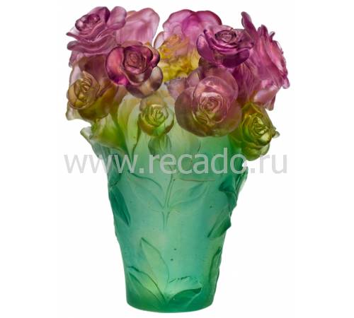 Ваза для цветов "Rose Passion" зелено-розовая (h=35) Daum 05282