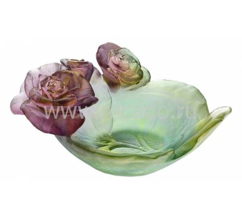 Вазочка для конфет "Rose Passion" зелено-розовая Daum 05289