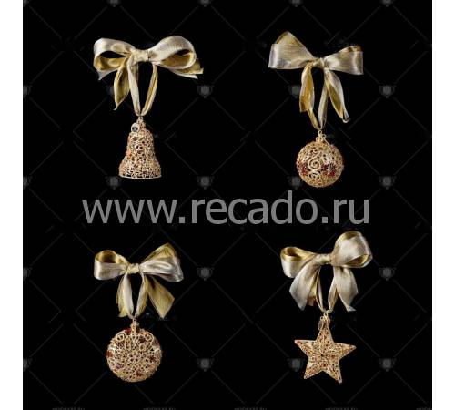 Набор Faberge/Tsar из 4-х ёлочных игрушек "Red&Gold" 680519