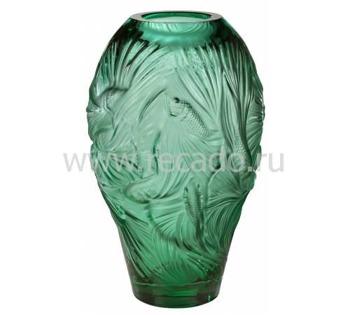 Ваза для цветов зелёная "Poissons combattants grand" Lalique 10672200