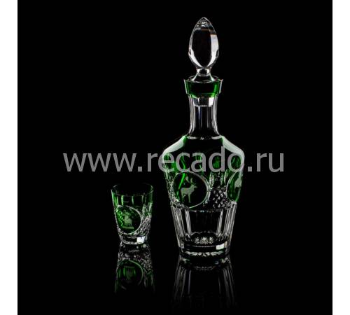 Набор из штофа и 4-х рюмок для водки "Hunt" зеленый Tsar Faberge 5483184G