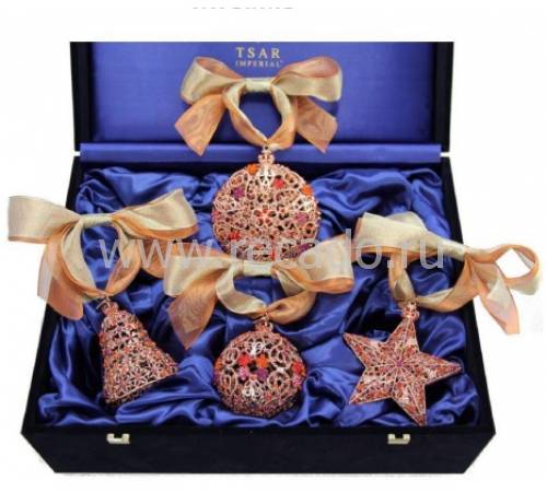 Набор из 4 ёлочных шаров Faberge & Tsar 680252