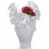 Ваза для цветов белая с красной розой "Roses" Daum 05106
